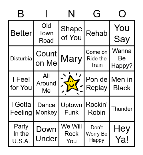 M U S I C Bingo Card