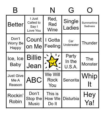 M U S I C Bingo Card