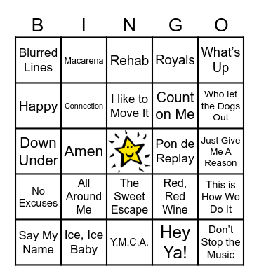 M U S I C Bingo Card