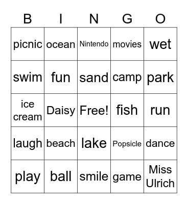 BINGO #4 Bingo Card