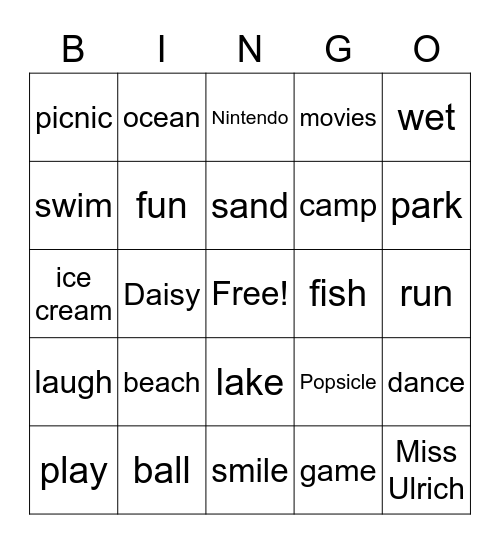 BINGO #4 Bingo Card