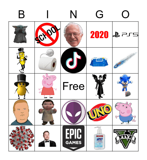 2020 memes bingo Card