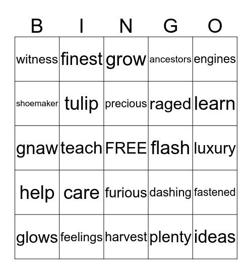 Unit One Review Bingo Card