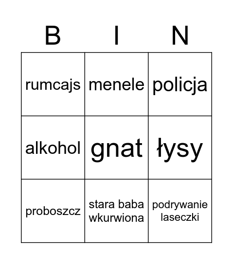 TRACZ Bingo Card