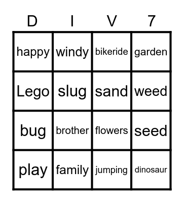 Friendship Bingo Card