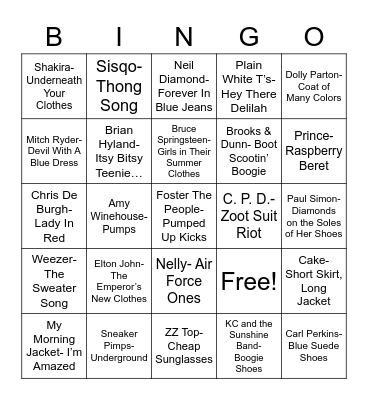 Total-Quiz.com Presents Radio Bingo: Fashion Bingo Card