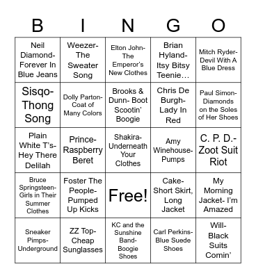 Total-Quiz.com Presents Radio Bingo: Fashion Bingo Card