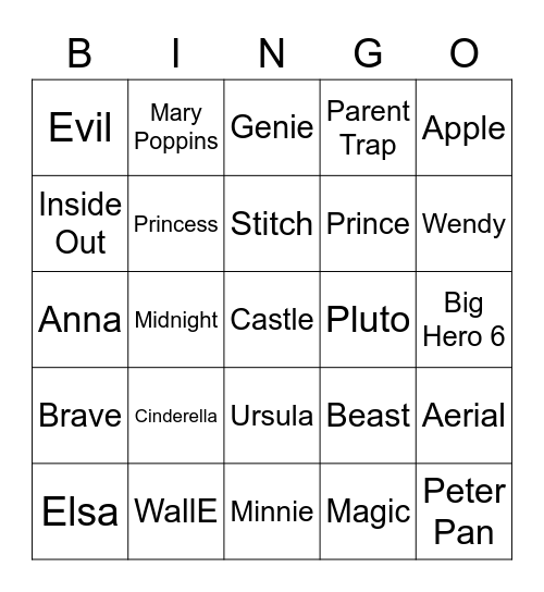 Name: Bingo Card
