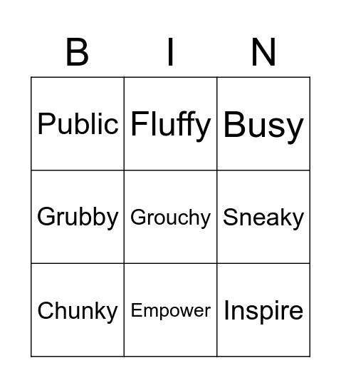 Robogals Games Night Bingo Card