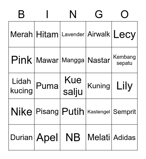 Ayleen Punya Bingo Card