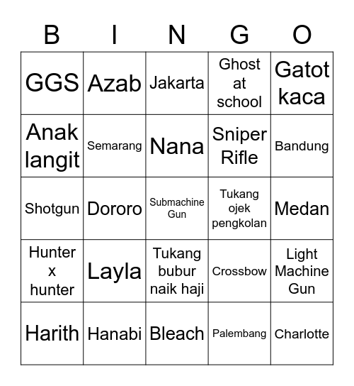 Punya Ayleen Bingo Card