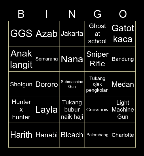 Punya Ayleen Bingo Card