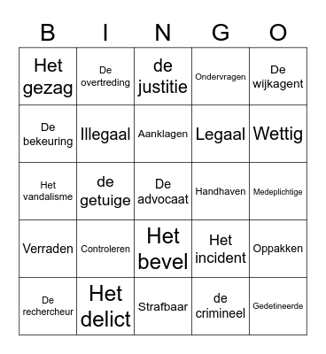 Bestuur en gezag Bingo Card
