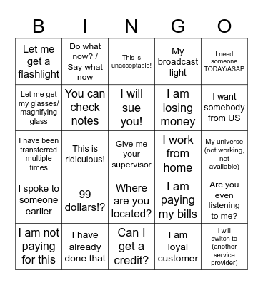 Bingo Card