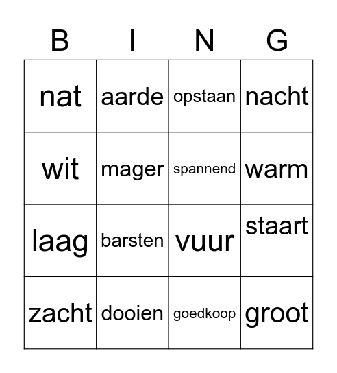 NN 6 1 vwo+ Hf 4 Uitdrukkingen Bingo Card