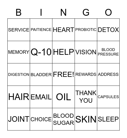 Customer Service Week 2014 Bingo Card