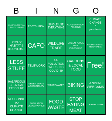 Pandemic & APES Bingo Card