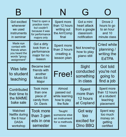 ACSM Music Ed BINGO Card