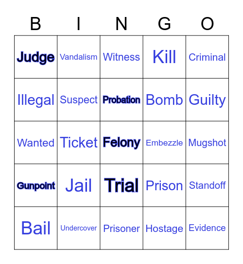 Crime scene bingo Card