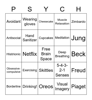 I'm PSYCHed Bingo Card