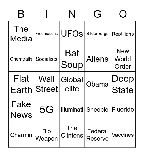 Conspiracy Bingo! Bingo Card