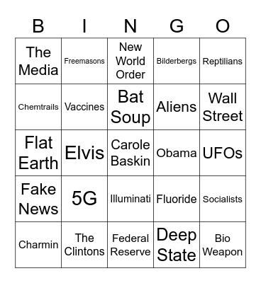 Conspiracy Bingo! Bingo Card