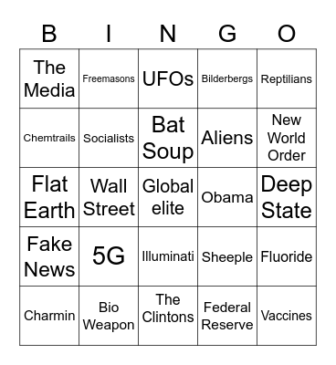 Conspiracy Bingo! Bingo Card