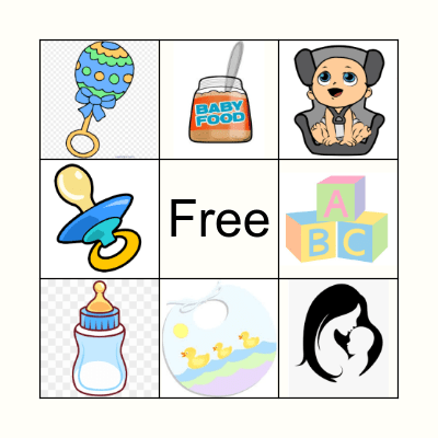 Baby shower bingo Card