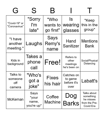 GSBIT Bingo Card