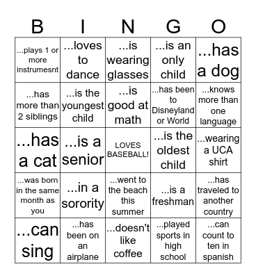 Diamond Doll Find Someone Who Bingo Card
