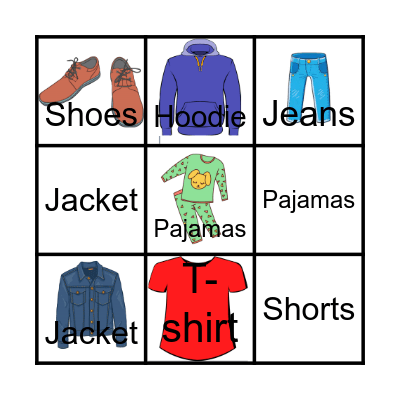 Clothes Bingo Card