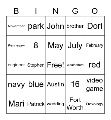 Bingo Card