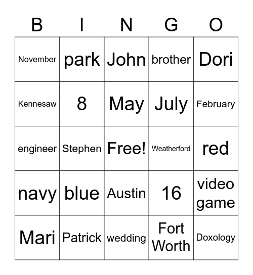 Bingo Card