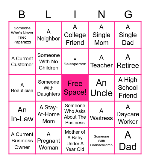 Recruiting BLINGO Bingo Card