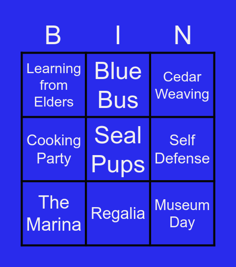 Beecher Bay Bingo Card