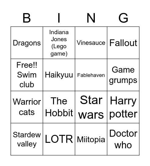 Deacons Retired special interests Bingo Card