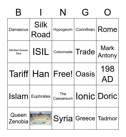 Palmyra and the Silk Road #1 Bingo Card