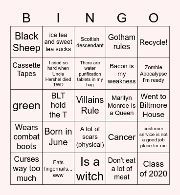 CAY-LEA Bingo Card
