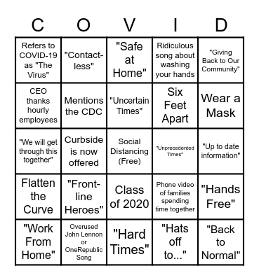 Watching TV During Quarentine Bingo Card