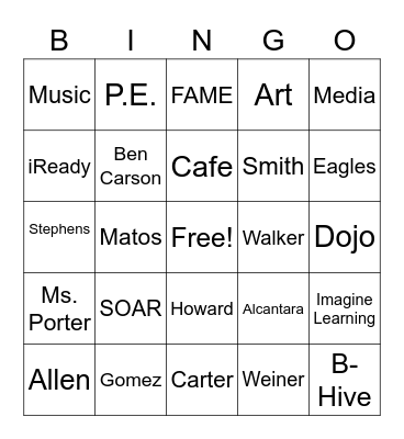 Lincoln Eagles Bingo Card
