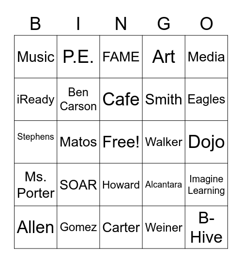 Lincoln Eagles Bingo Card