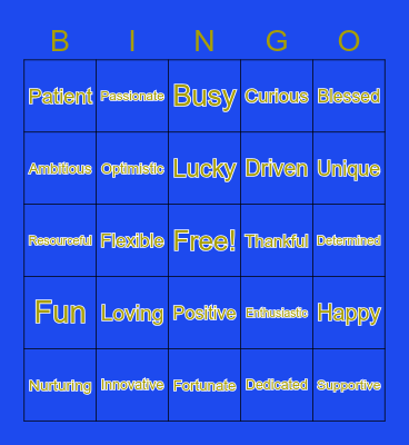 SMS I Love You Bingo Card