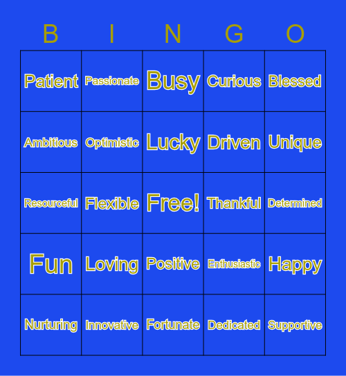 SMS I Love You Bingo Card