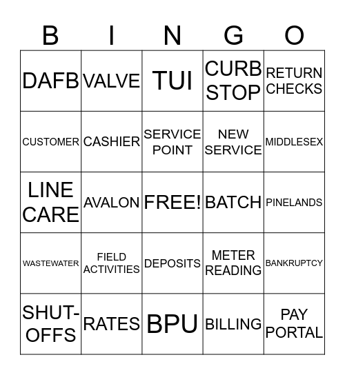 CUSTOMER SERVICE APPRECIATION WEEK Bingo Card