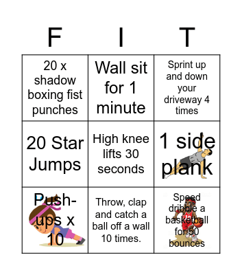 Fit Bingo Card