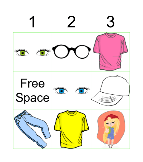 Description Bingo Card