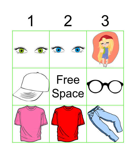 Description Bingo Card