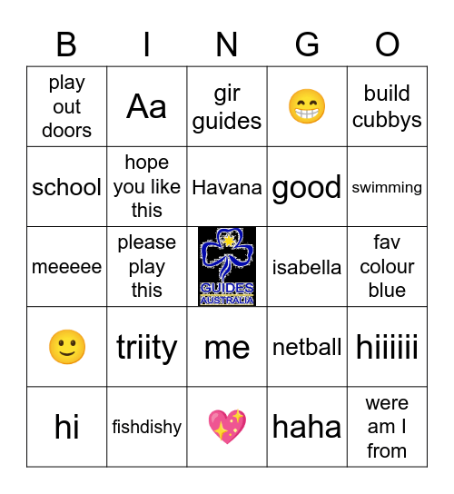 all about me Bingo Card