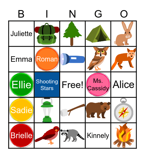SHOOTING STARS Bingo Card