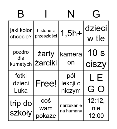 MATMA!! Bingo Card